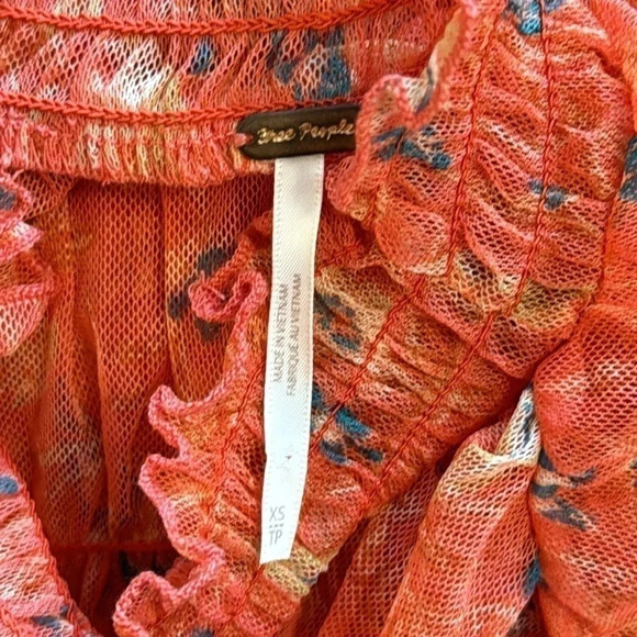 Free People Women's Hello There Top Size XS Y2K Color: Grenadine Combo Boho - Picture 7 of 10